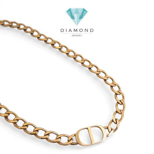 Chain CD Gold Necklace 18K-Diamond Jewelry-8KBD3531RB