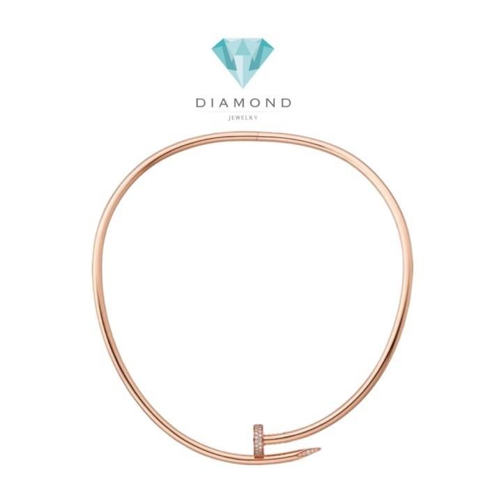 Nail Diamond Crt necklace juste 18K rose Gold Diamond Jewelry