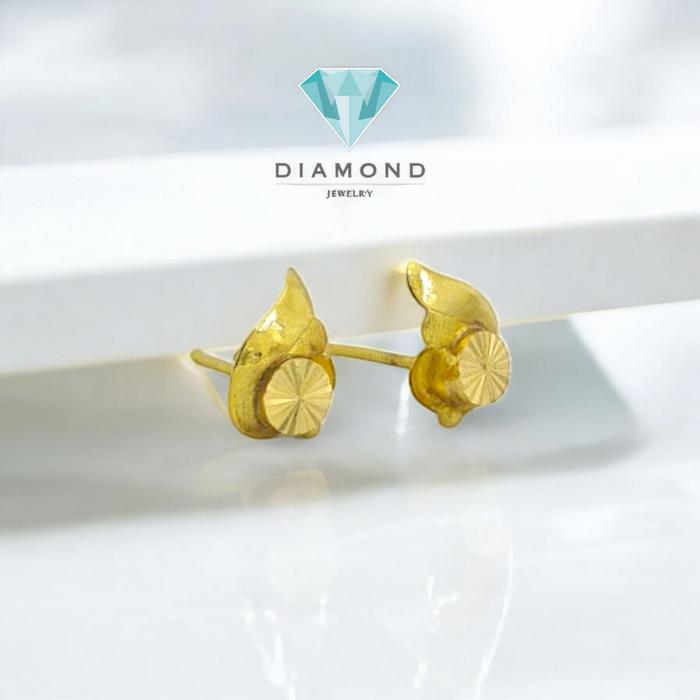 Anting Mas Tusuk Model Keong 23K-Diamond Jewelry