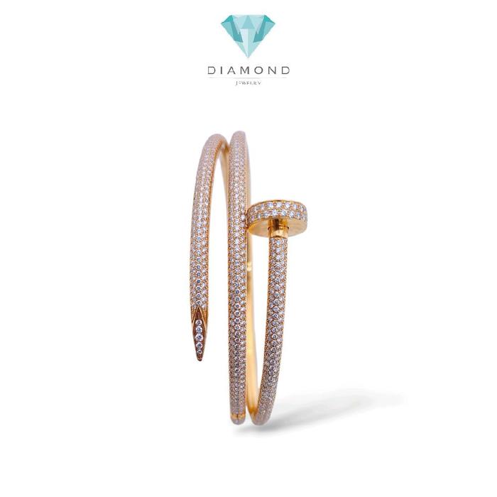 Nail Double  Bangle Diamond 18K / Diamond Jewelry / GBD865000AB