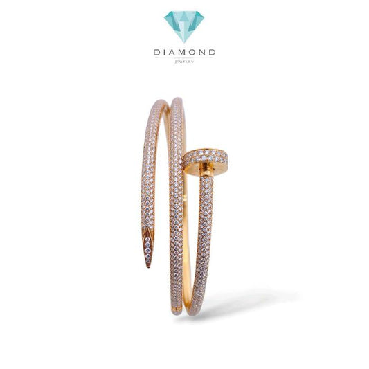 Nail Double  Bangle Diamond 18K / Diamond Jewelry / GBD865000AB