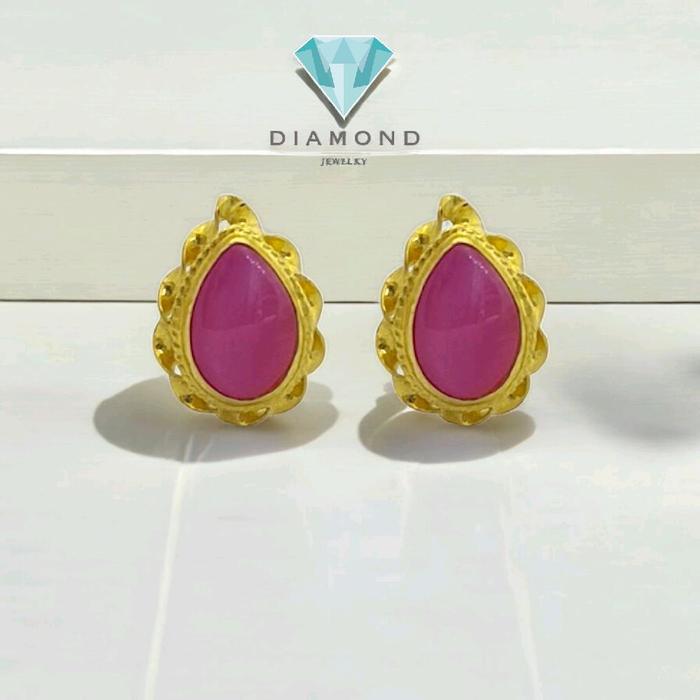 Anting Mas Batu Model Tear drop-Diamond Jewelry-304AMSWP1