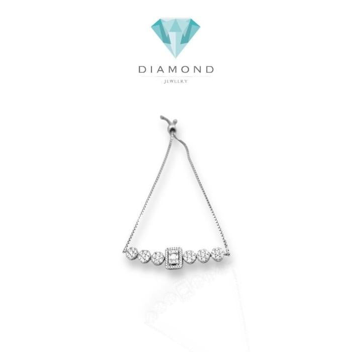 Gelang berlian baguette serut/ diamont adjustable bracelet/gelang berlian serut wanita 18K Diamond Jewelry