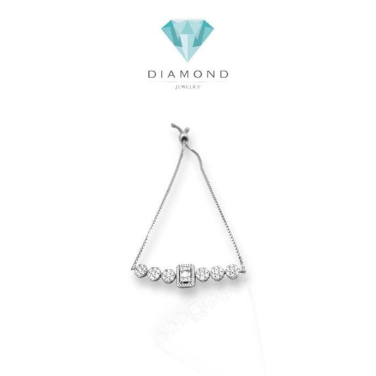 Gelang berlian baguette serut/ diamont adjustable bracelet/gelang berlian serut wanita 18K Diamond Jewelry