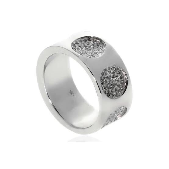 Emprainted Large Diamond Couple Ring Ring-1CBDLVRING14LSNEW-HT