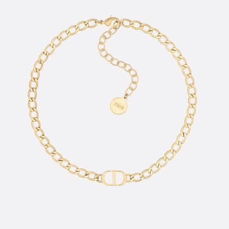 CD logo choker petit /large necklace 18k gold-Diamond Jewery