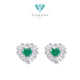 Love Hati Emerald Rose Cut Diamond Earrings / Anting Love Emerald / Diamond Jewelry-23BA6355SD-HT