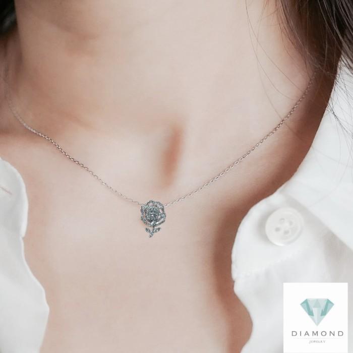 Flora Necklace Diamond White Gold 18K Diamond Jewelry-1KB5LSNEW-HT