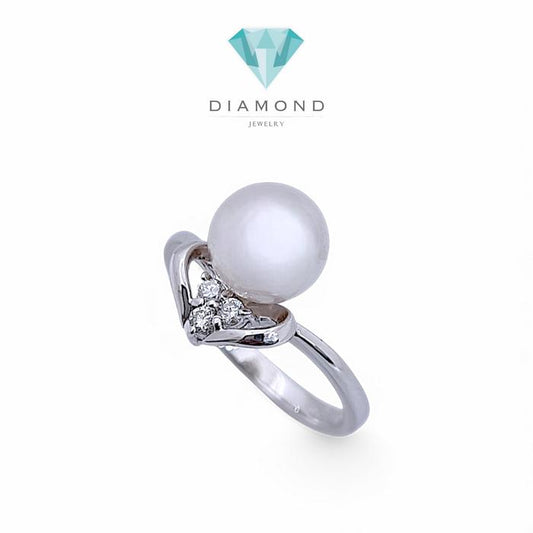 Pearl Diamond Ring 18K / Diamond Jewelry
