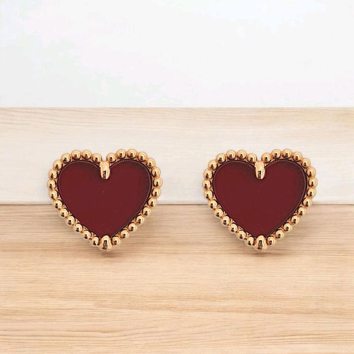 Love Charnelian Earring 18K / Diamond Jewelry 365ABD233RY