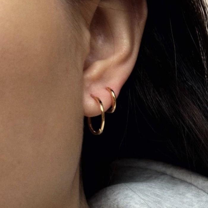 Hoop polos gold earring 16/17k/anting anak emas asli/anting bayi polos/anting emas hoop bulat -Diamond Jewelry