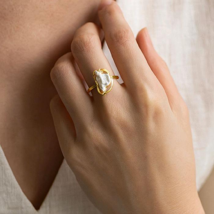 Pearl Gold Ring 23K / Cincin Emas Mutiara 23K / Diamond Jewelry 120CMSWP4-HT