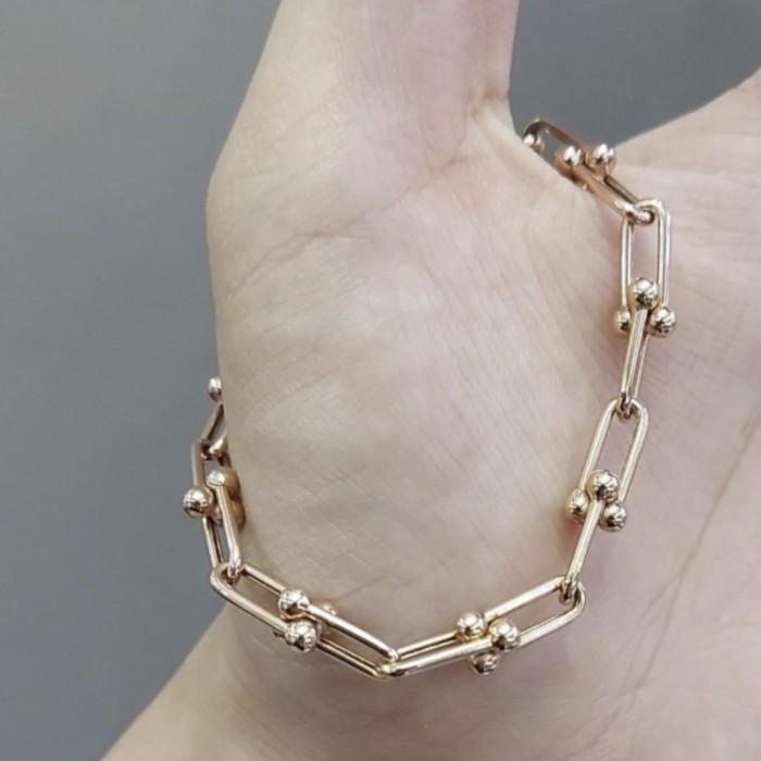 Gelang Hardware Chain Emas T Chain 700/750 Rose Gold/ Hardware Chain Braclet- Diamond Jewelry-434GMS590LS-HT