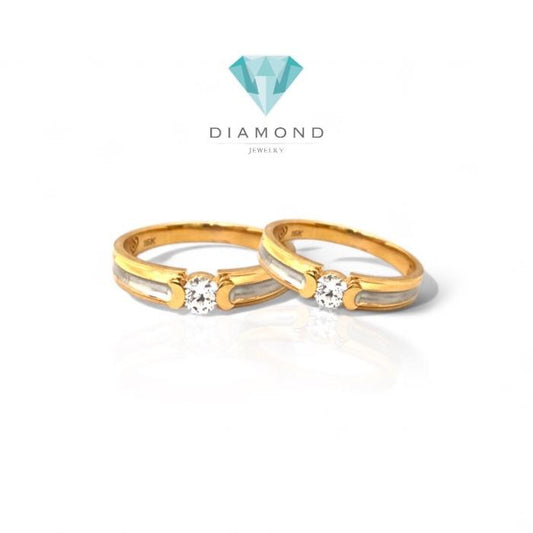 Cincin Kawin Emas 16K dualtone- Diamond Jewelry