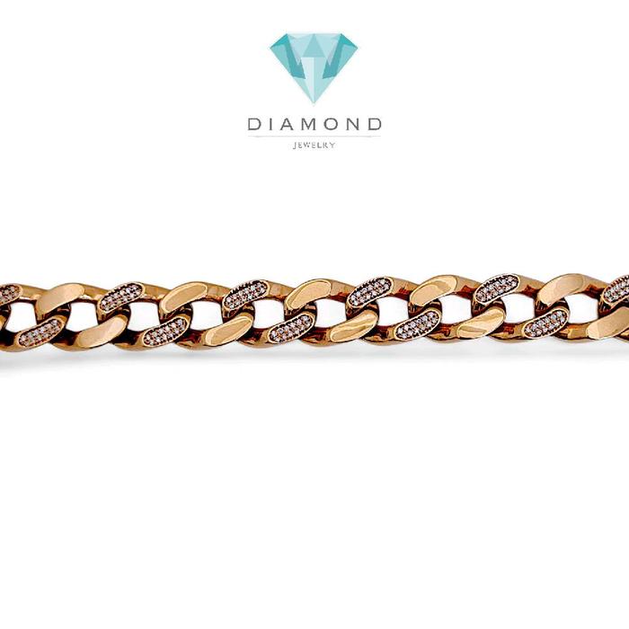 Cuba Chain Diamond Bracelet 18K / Gelang Berlian Cuba Chain 18K / Diamond Jewelry-1GB2494SDNEW-HT