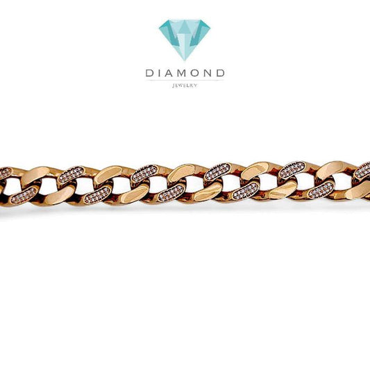 Cuba Chain Diamond Bracelet 18K / Gelang Berlian Cuba Chain 18K / Diamond Jewelry-1GB2494SDNEW-HT
