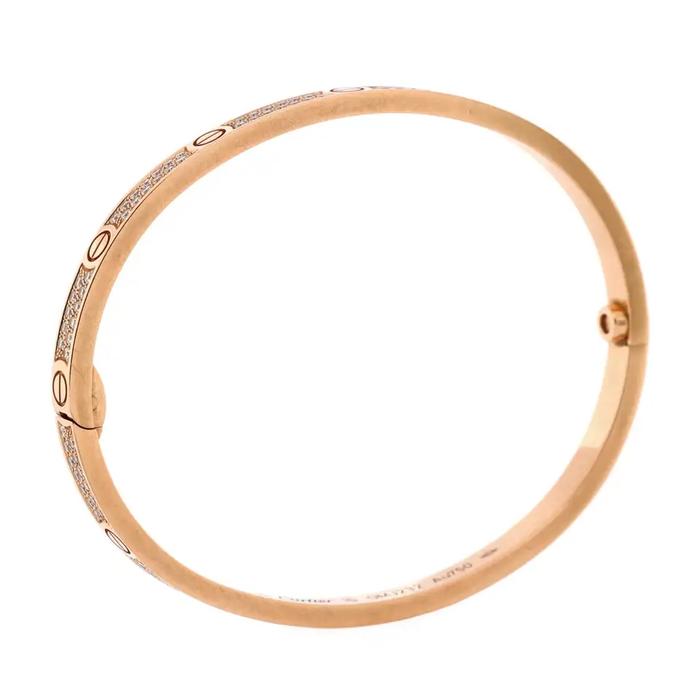 Pave love small full diamond crt -18k -Diamond Jewelry