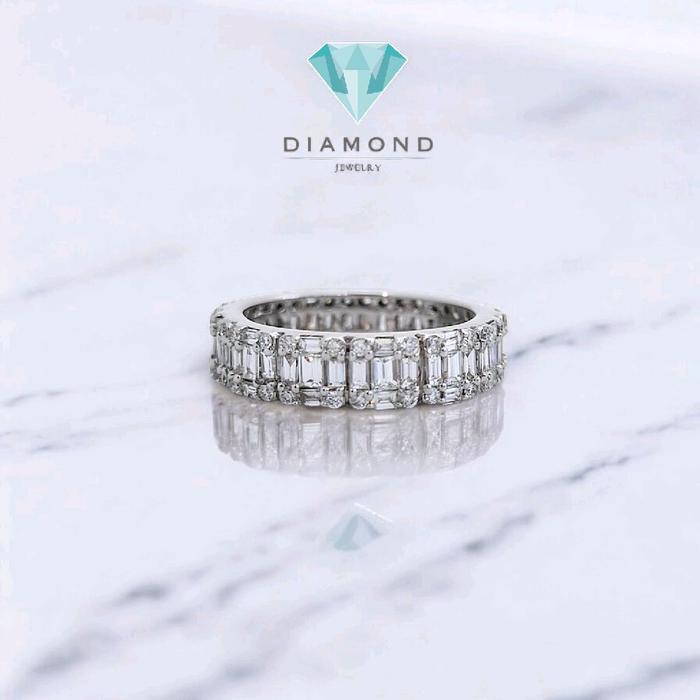 Cincin Listring Baguette Full Diamond 18K-Diamond Jewelry-393CB9506SD-HT