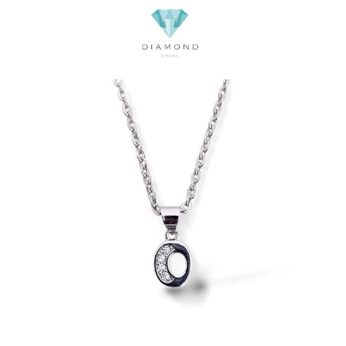 Letter O Zirconia Pendats 17K / Liontin Huruf O zirconia 17K / Diamond Jewelry / 282LMS085LS