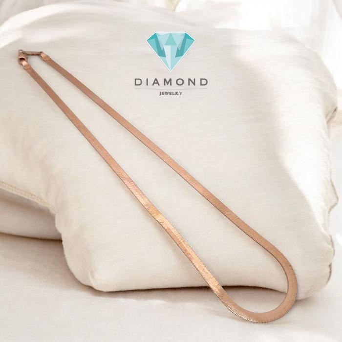 flat gold necklace snake rose gold necklace Rose Gold 750K-Diamond Jewelry- Kalung Perhiasan Emas Flat snake