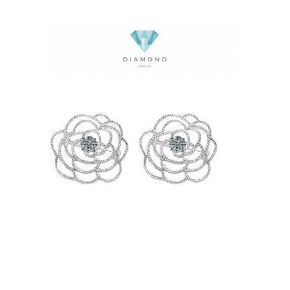 Camelia Diamond Earring 18k white gold Diamond Jewelry