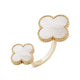 Magic mop ring clover duo finger vc 18k /cincin mutiara clover emas asli/18kgold-Diamond Jewelry