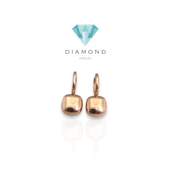 Square Lily Rosegold earring 18k-Diamond Jewelry