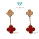 Long Clover Red Charnelian Earring 18K / Diamond Jewelry 384ABD1627RY-HT