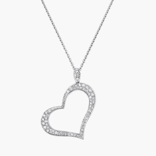 Heart Necklace with Diamond Rose Gold Diamond Jewelry