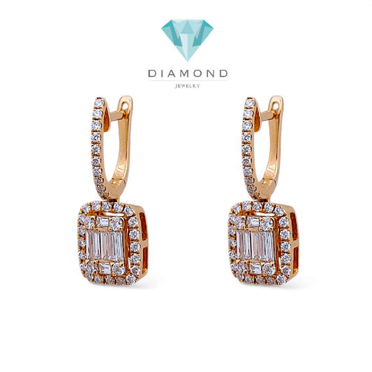 Baguette Diamond Earring 18K / Anting Berlian Baguette 18K / Diamond Jewelry 392AB7500VIONLS-HT