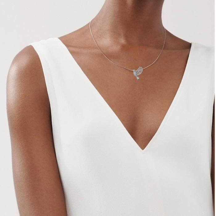 Diamond Necklace Flying Bird 18K White Gold Diamond Jewelry-1KB5LSNEWFLYING-HT