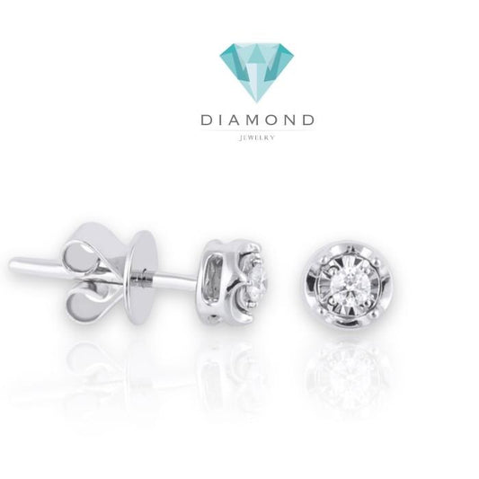 Flower Diamond Earring Illusion-18k-Diamond Jewelry