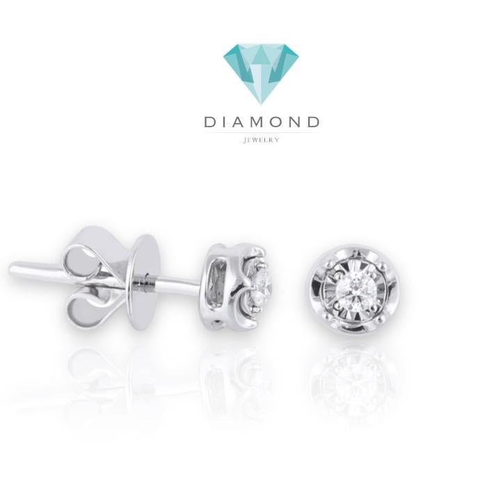 Flower Diamond Earring Illusion-18k-Diamond Jewelry