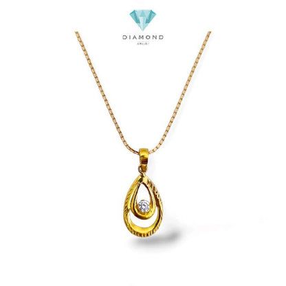Gold Teardrop Pendats 23K / Liontin Emas Teardrop 23K / Diamond Jewelry / 248LMSWP1