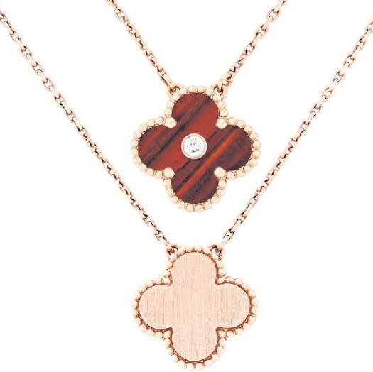 Wood clover vancleef bracelet 18KRoae Gold Diamond Jewelry