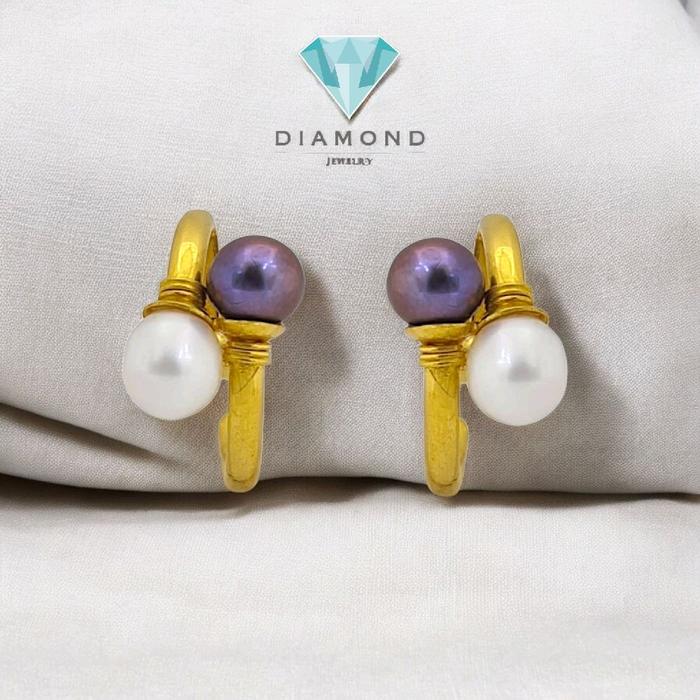 Anting Emas Mutiara 2 Warna 23K Diamond Jewelry- 10AM5WP-HT