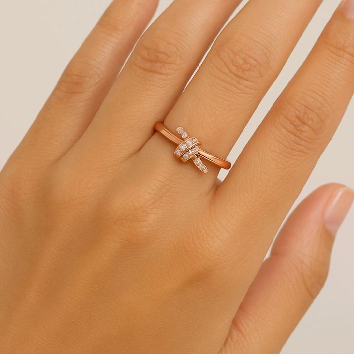 Knot Gold Ring 750K / Cincin Emas Knot 750K / Diamond Jewelry 413CMS163LS-HT