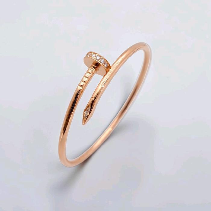Nail Bangle Rose Gold 17K / Gelang Paku Rose Gold 17K / Diamond Jewelry / 502GMS904LS