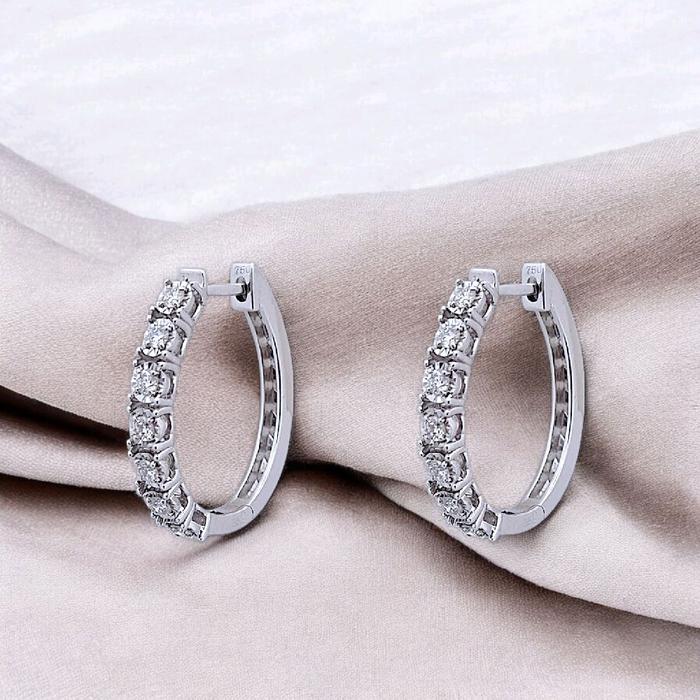 Hoop Listring Diamond Earring 18K / Diamond Jewelry