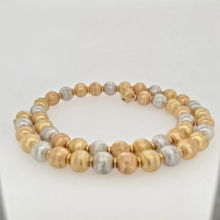 Tricolor Bid Gold Necklace 22K Gold-Diamond Jewelry-1KMS35LSNEWTRICOLOR-HT