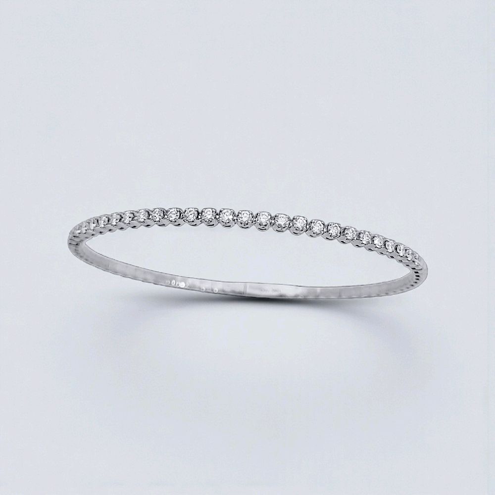 Tennis Listring White Gold And Diamond Bangle 18K / Gelang Berlian Tennis Lurus 18K / Diamond Jewelry 144GB131000AB-HT