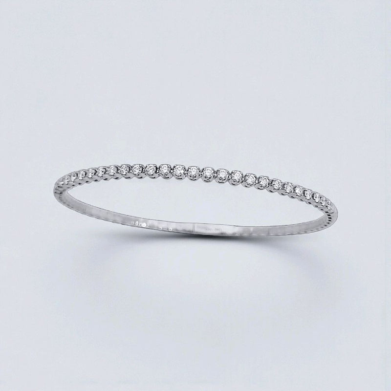 Tennis Listring White Gold And Diamond Bangle 18K / Gelang Berlian Tennis Lurus 18K / Diamond Jewelry 144GB131000AB-HT