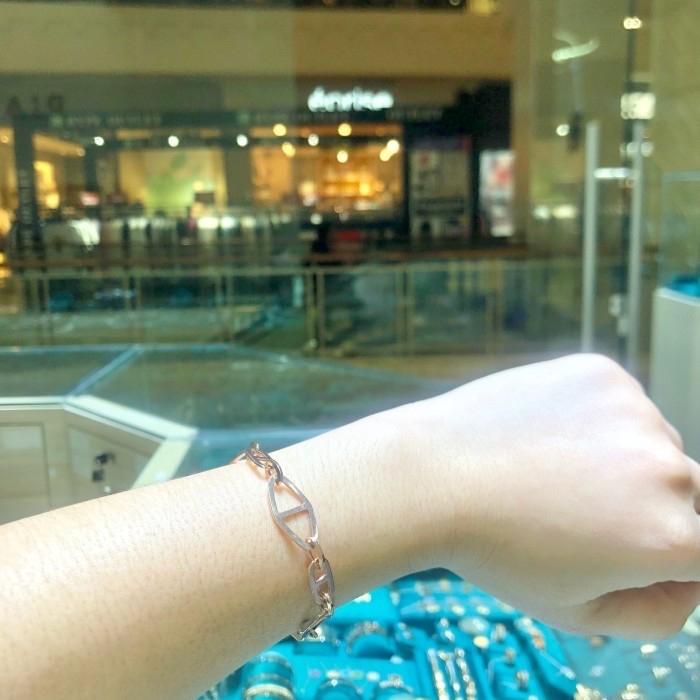 Herme chain bracelet 18k rose gold-Diamond Jewelry