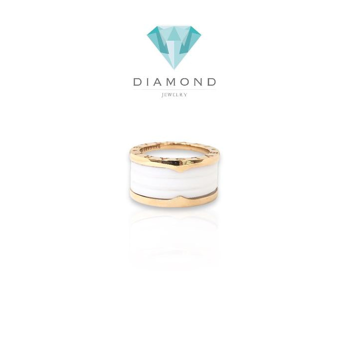 white zero ring 18k Ceramic -Diamond Jewelry