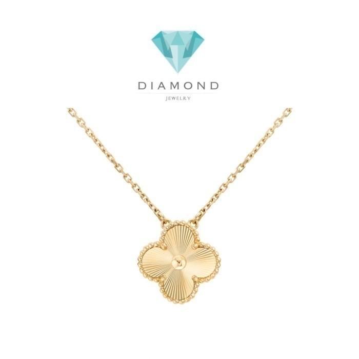 Clover Necklace Gold Vintage 18K Diamond Jewelry-388KBD3000LS-(1100HT)