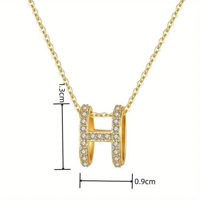 Pop H Necklace 18K With Diamond Flip Diamond Jewelry-387KB456LS-HT