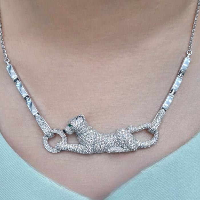 Panther Full Diamond Necklace / Diamond Jewelry