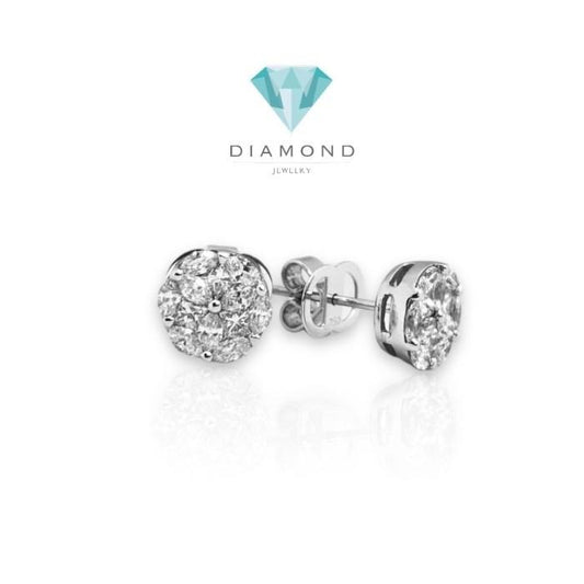 Flower Round esperansa diamond earring/anting berlian bunga espera-18k-Diamond Jewelry