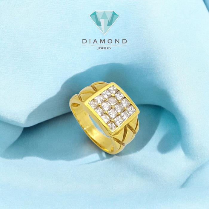 Cincin Mas Laki Square 23K-Diamond Jewelry