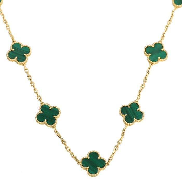 Vancleef alhambra green necklace Malechite Diamond jewelry